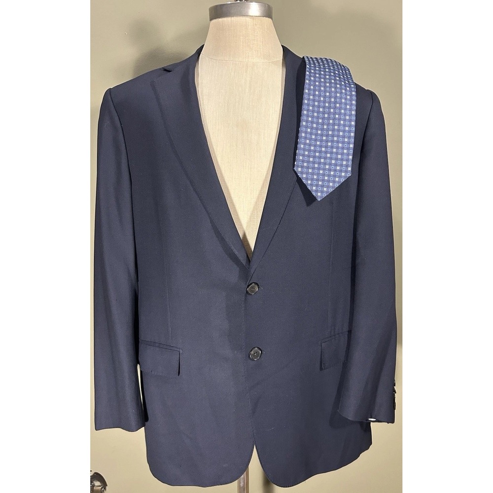 Ermenengildo Zegna Cool Effect Wool Jacket Navy Blue Sz 46R Milano Fit Luxury